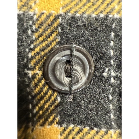 Grayers Heritage Flannel Shirt Mens Large Black Yellow Blue Plaid Button Down - Picture 6 of 14